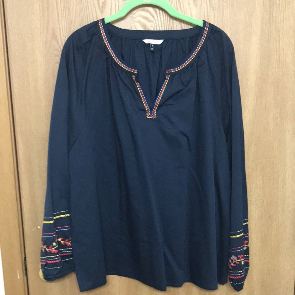 Nautica Peasant Blouse Size XL